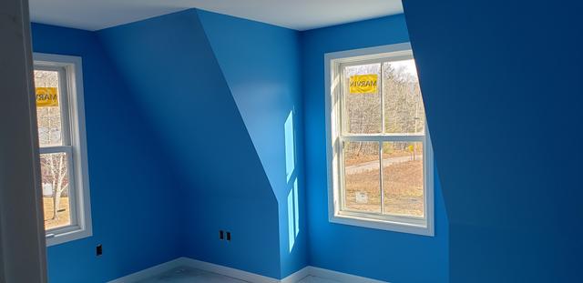 Bold blue bedroom by Jewell Painting